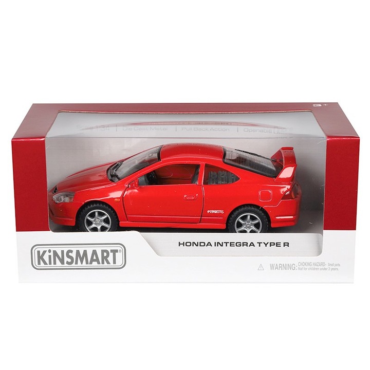 Модел автомобил KinSmart, Honda Integra, 1:34, Type-R, Червен