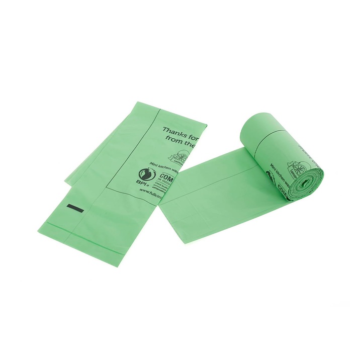 Saci menajeri biodegradabili, FULL CIRCLE, 9,5l, 6x12,5x6cm, Verde