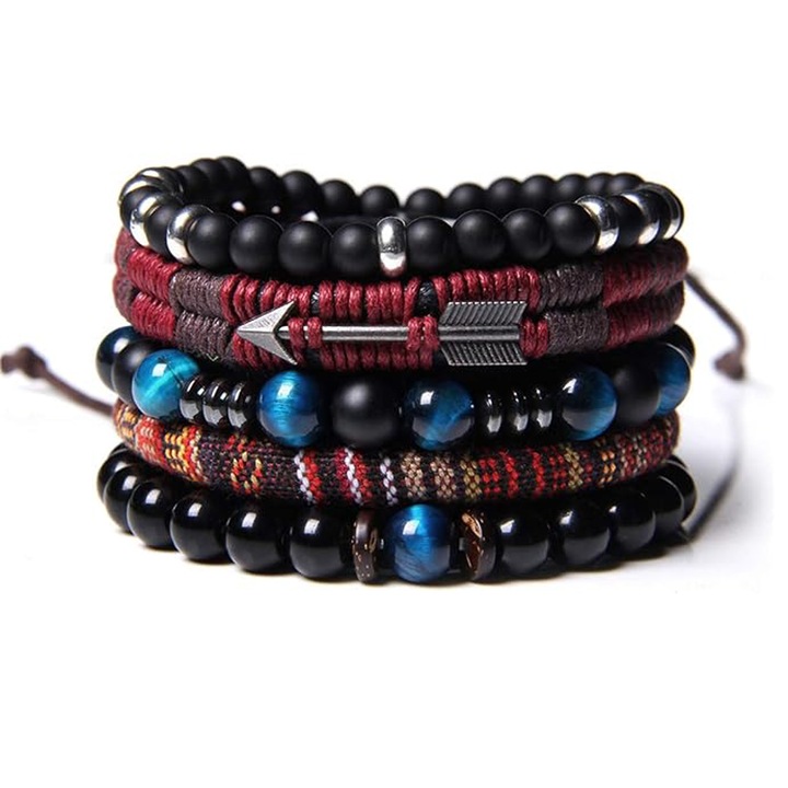 Férfi fonott karkötő készlet, Changdi, Bőr, Többszínű