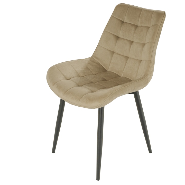 Scaun DENVER Osaka, tapitat cu catifea, picioare metalice negre, 53x53x82 cm