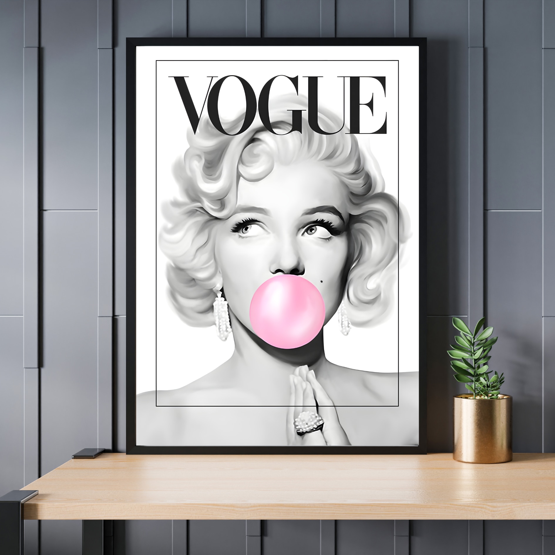 Картина с рамка от плексиглас и стъкло, Vogue Мерилин Монро, 30 х 40 см ...