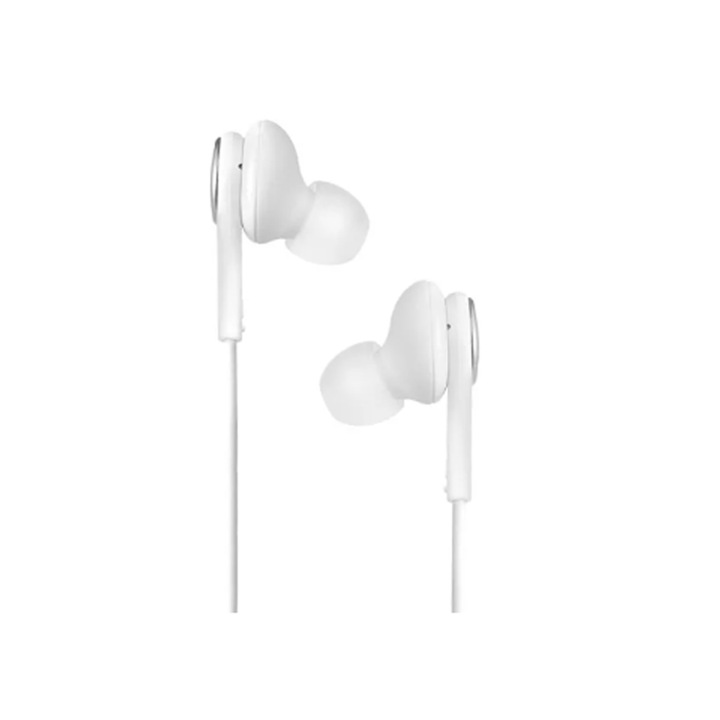 Casti pentru telefon Samsung AKG, mufa Jack 3.5mm, buton pentru volum si microfon, Alb