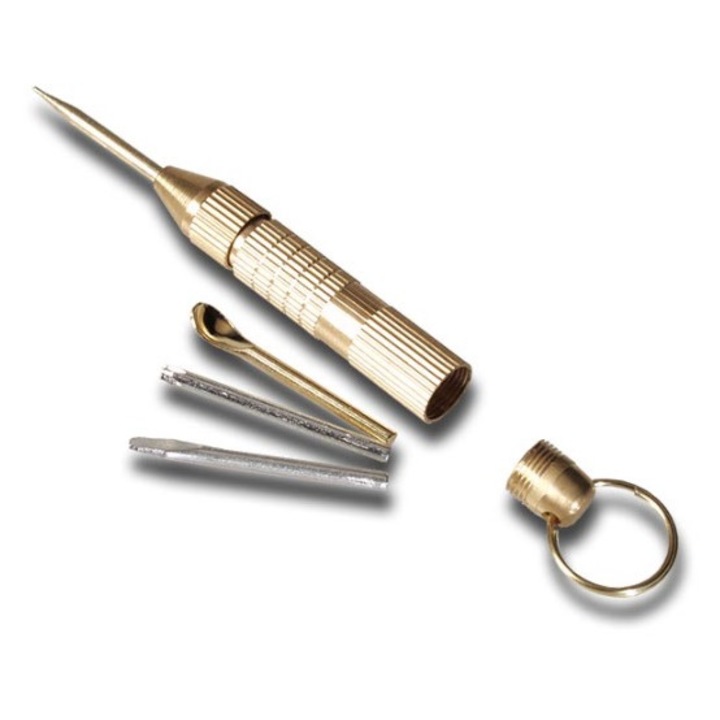 Ustensila multifunctionala cu lingurita si 3 capete pentru desfacere, curatare, umplere, gold, realizata din varf de darts