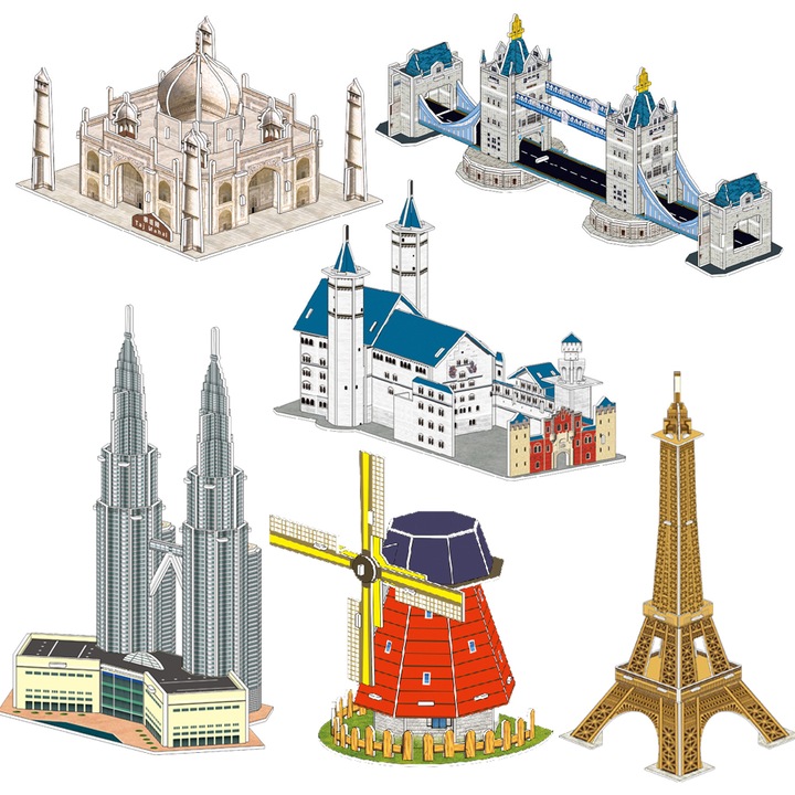 Set 6 machete de constructie, Duoqu, 3 ani+, Multicolor