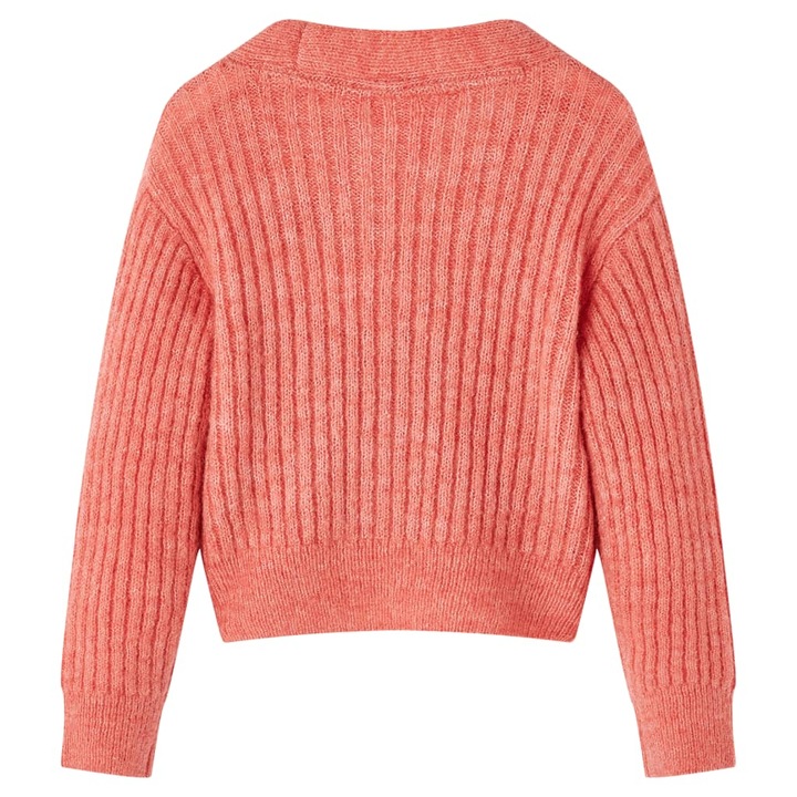 Cardigan fete, Zakito Europe, poliester, maneci lungi, decolteu in V, roz, 116 cm, 5-6 ani