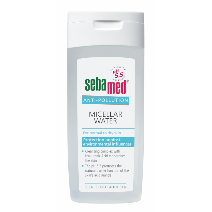 Мицеларна вода Sebamed, Antipollution, За нормална и суха кожа, 200 мл