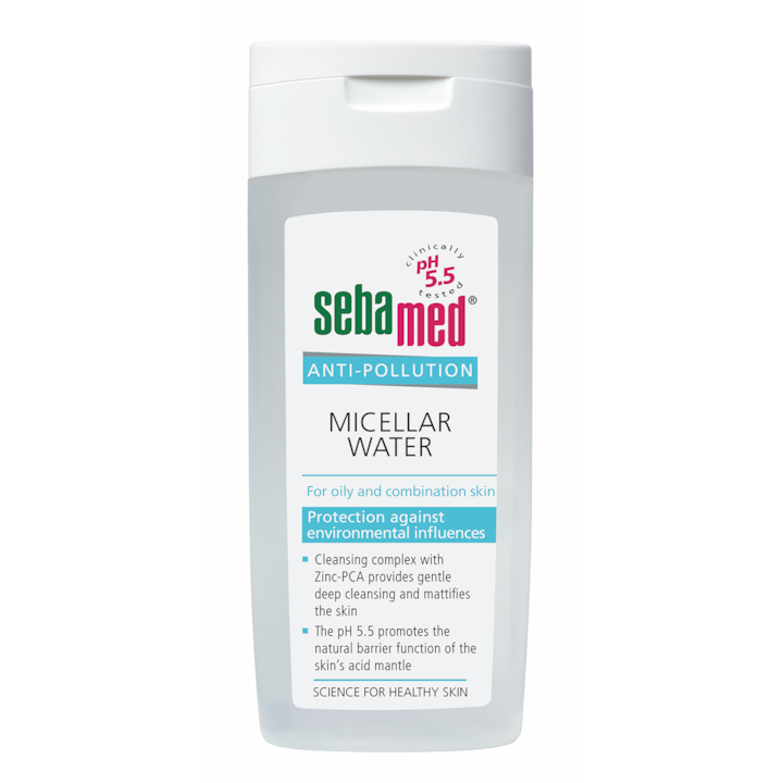 Мицеларна вода Sebamed Antipollution, За мазна и комбинирана кожа, 200 мл