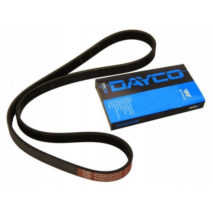 Трансмисионен ремък с множество канали, Dayco, Съвместим с ALFA ROMEO/HONDA/PEUGEOT, Черен