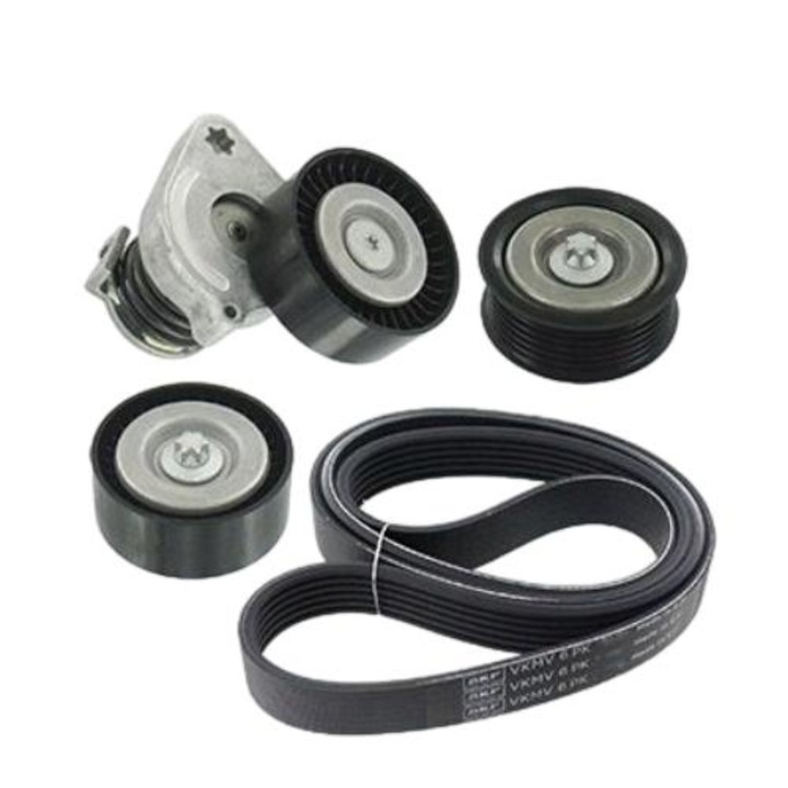Szíjkészlet, SKF VKMA 38051, Mercedes C/E/T-Modelhez, Fekete