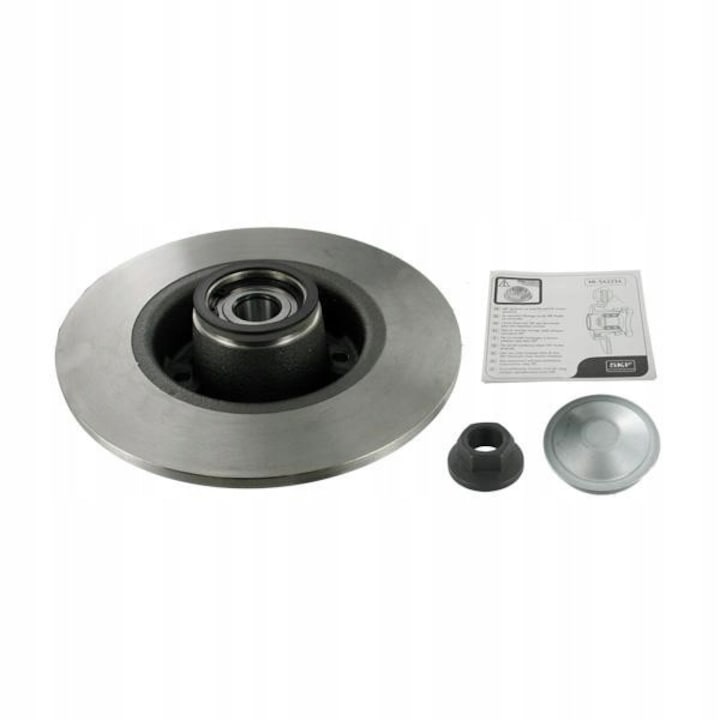 Féktárcsa hátsó csapággyal, SKF, bal/jobb, kompatibilis Dacia/Nissan, ezüst