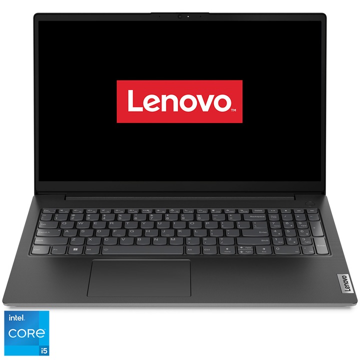 Lenovo V15 G4 IAH 15,6" FullHD laptop, Intel® Core™ i5-12500H, 8GB, 512GB SSD, Intel® Iris® Xe Graphics, FreeDOS, Magyar billentyűzet, Fekete