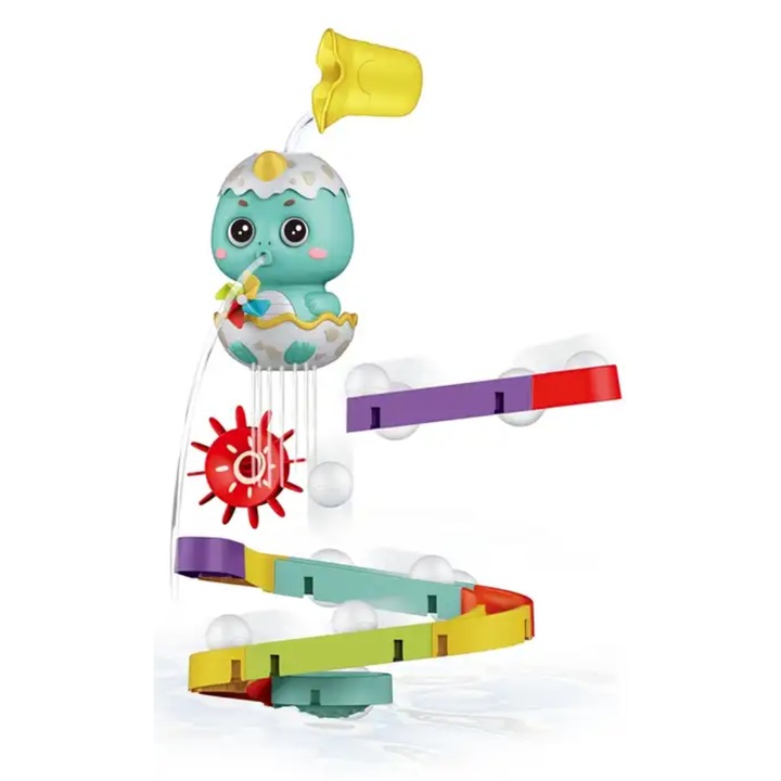 Fürdőjáték készlet, Nobo Kids, dinoszaurusz, 17x16,5x13,5 cm, ABS, tarka