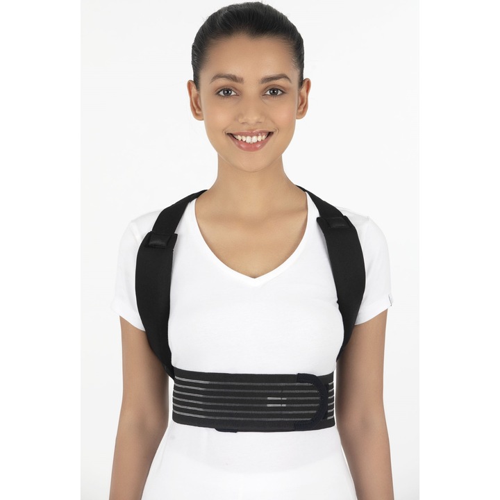 Corector postura, Neo-life, Poliester, Negru, XXL