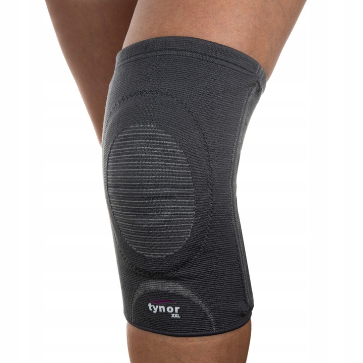Orteza pentru genunchi, Tynor, Silicon, Marimea S, Usureaza inflamatiile, Gri inchis