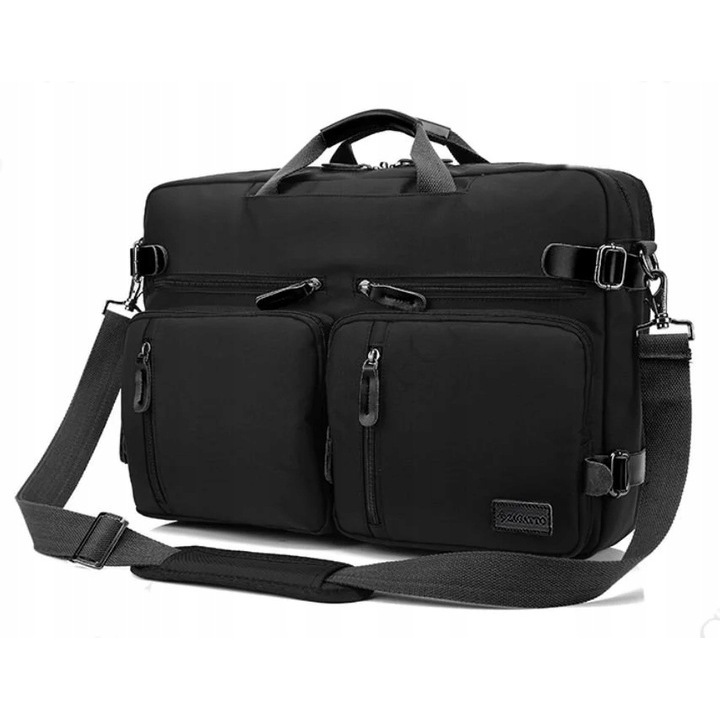 Geanta laptop/Rucsac, Zagatto®, Negru, Multifunctionala, Impermeabila, Priza USB incorporata, Bretele de umar si Curea de umar reglabila si detasabila, Manere cu protectie de mana, Atasabila valiza, 17.3 inch, 33x48x14 cm, ZG245