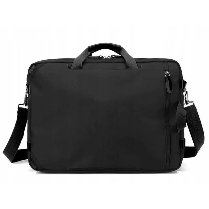 Geanta laptop/Rucsac, Zagatto®, Negru, Multifunctionala, Impermeabila, Priza USB incorporata, Bretele de umar si Curea de umar reglabila si detasabila, Manere cu protectie de mana, Atasabila la troler, 17.3 inch, 33x48x14 cm, ZG245