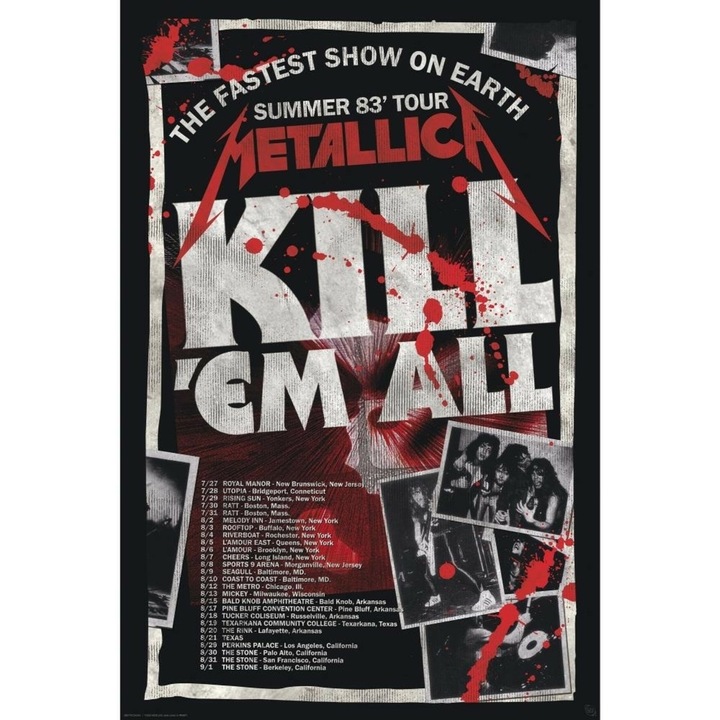 Poster, Metallica, Kill'Em All 83 Tour, 91.5 x 61 cm
