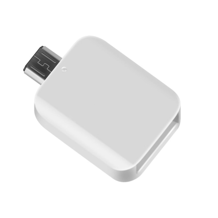 OTG adapter MicroUSB-USB csatlakozóval, univerzális, fehér