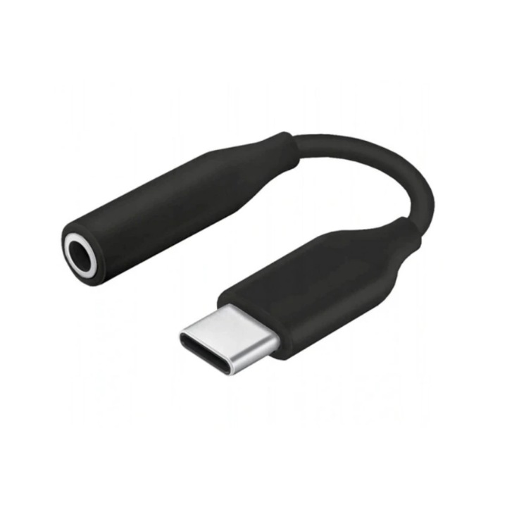 Prémium audioadapter Type-C csatlakozóval és 3,5 mm-es jack csatlakozóval, fekete