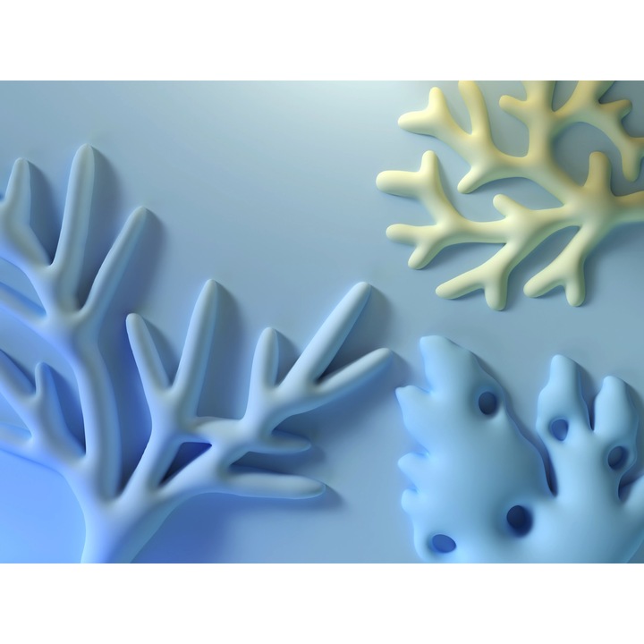 Tapet Premium Canvas Abstract crengi 3D albastru galben 250x400 cm