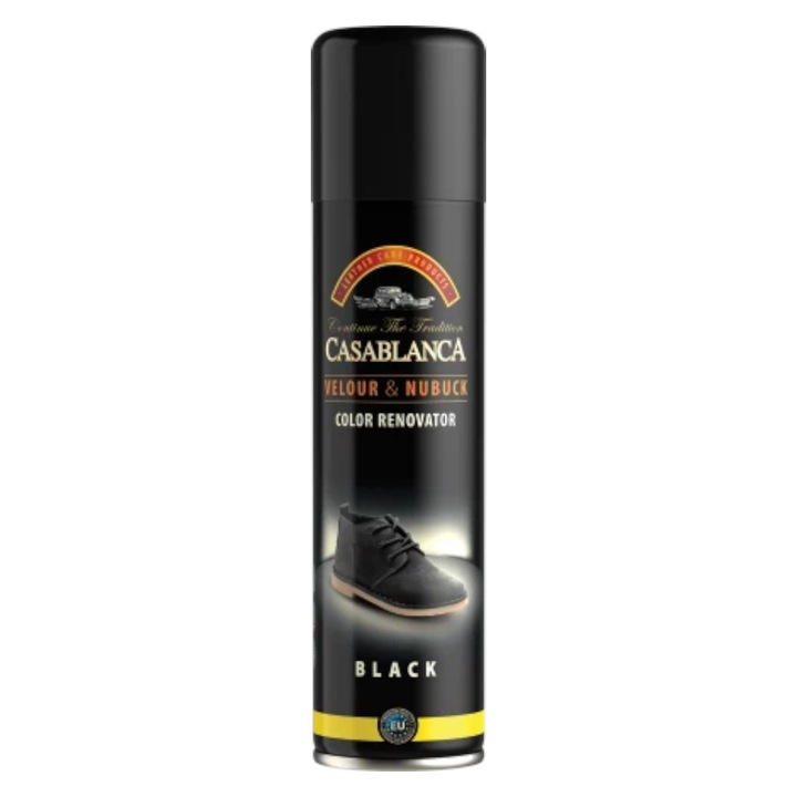 Spray pentru Restaurarea Culorii, Piele Nabuc, Negru, 200 ml, Casablanca