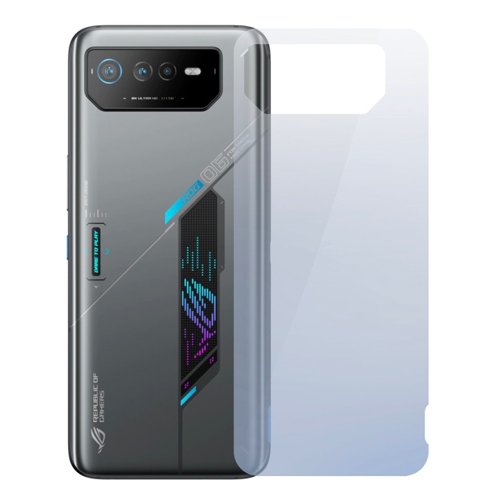 InvisibleBack фолио, съвместимо с Asus ROG Phone 6D, Защита на задния капак, Силиконов полимер, Премиум лепило, Лесен монтаж, Без течност, Регенерируем, Пълно лепило
