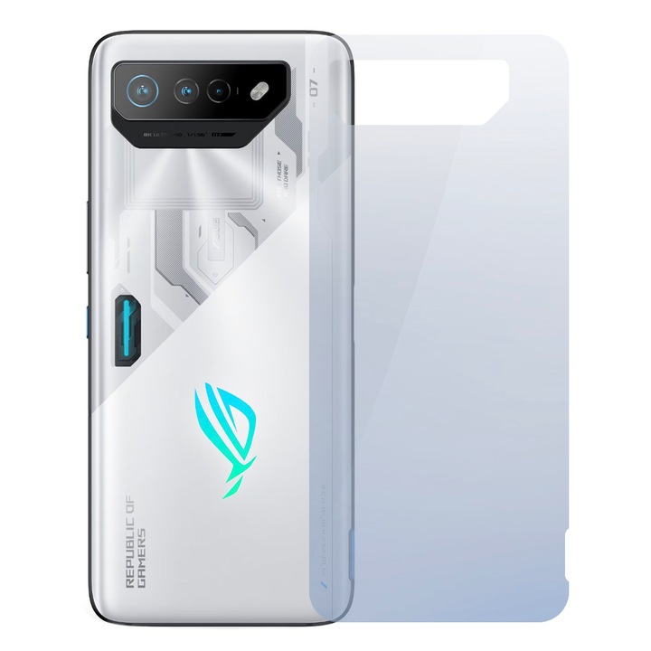 Протектор, съвместим с Asus ROG Phone 7, Защита на задния капак, Силиконов полимер, Премиум лепило, Лесен монтаж, Без течност, Регенерируем, Пълно лепило