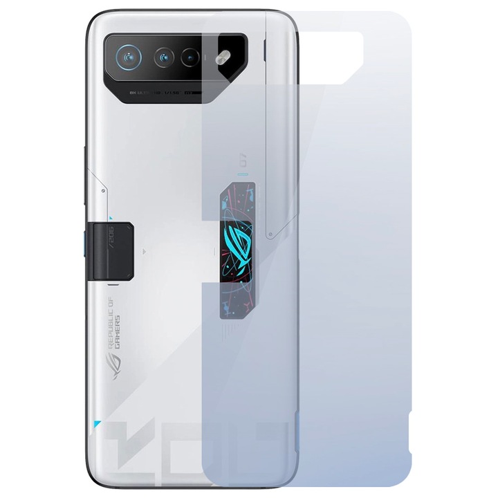 InvisibleBack филм, съвместим с Asus ROG Phone 7 Ultimate, Защита на задния капак, Силиконов полимер, Премиум лепило, Лесен монтаж, Без течност, Регенерируем, Пълно лепило