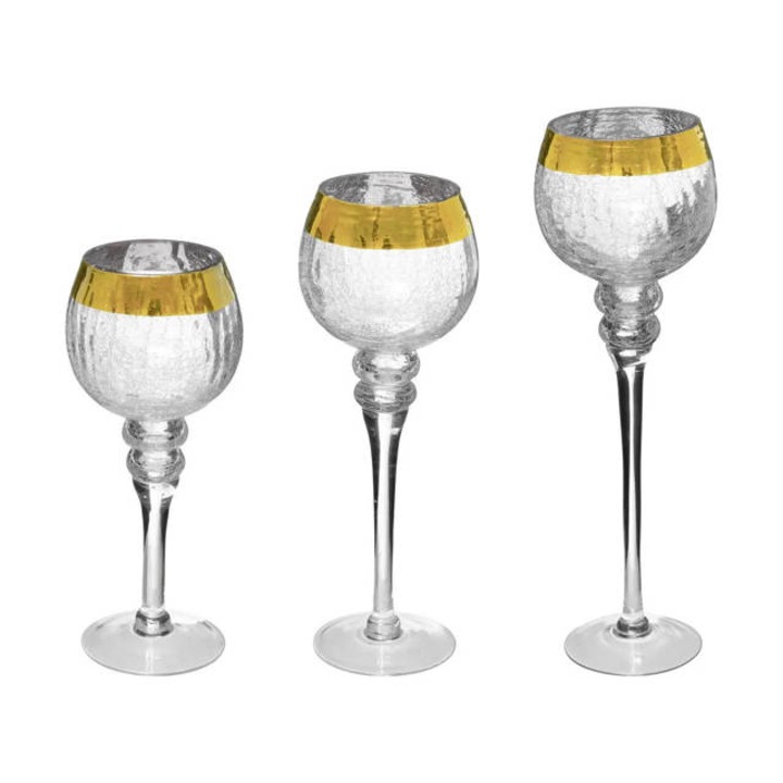 Un set de sfesnice potir, inaltime 30/35/40 cm