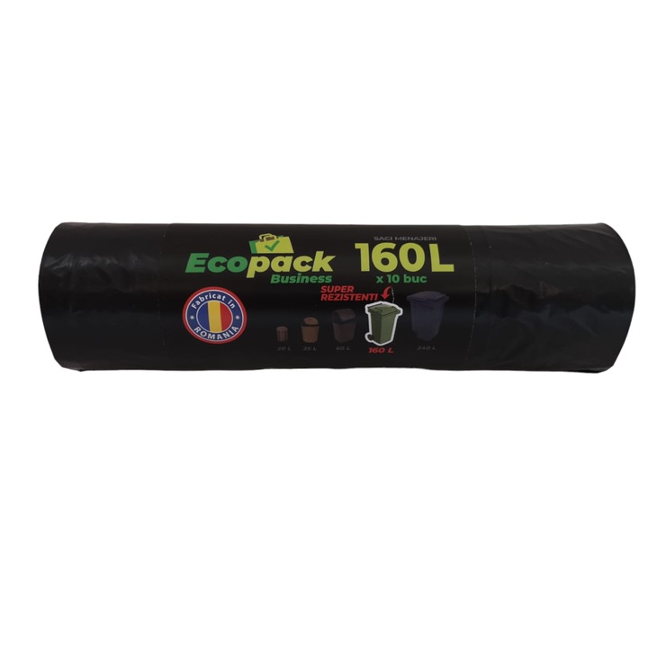 Saci menajeri 160l, 10buc/rola, super rezistenti