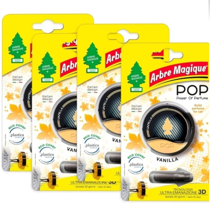 4 db-os készlet Autós légfrissítő Arbre Magique Vanilla 9,5gr