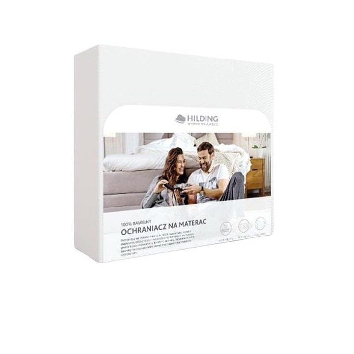 Protectie de saltea, Hilding, Bumbac, 160x200cm, Alb
