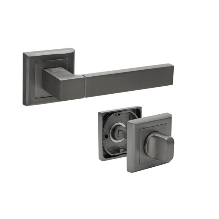 Maner usa interior, STRICTO, rozeta WC / Baie, Antracit