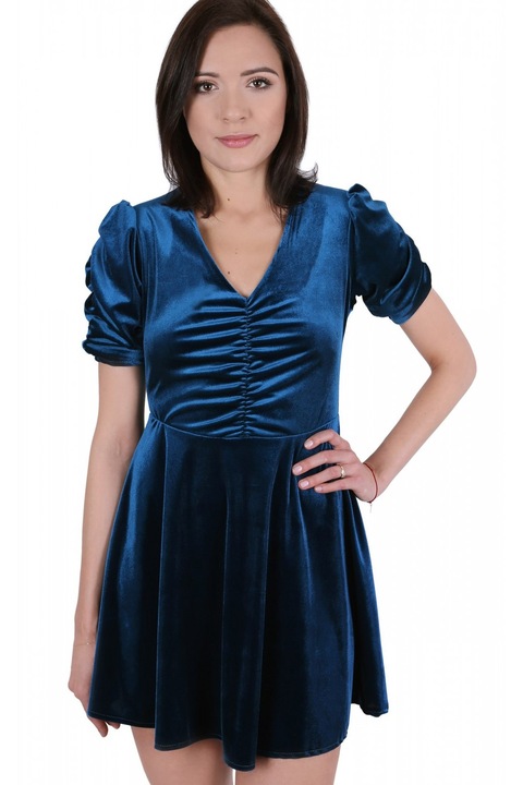 Rochie din catifea albastra JOHN ZACK, XL INTL