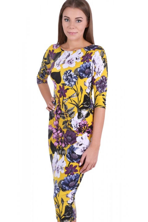 Rochie galbena cu flori - JOHN ZACK