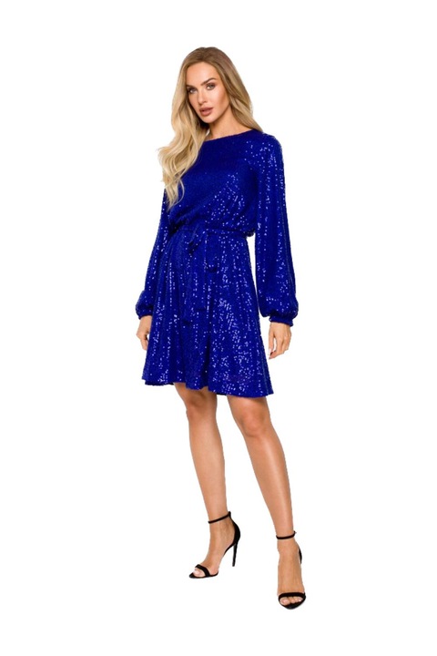 Дамска мини рокля, Made of Emotion, Riohn, кралско синя, XXL