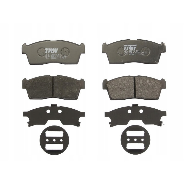 Fékbetét készlet, TRW, Kompatibilis: SUZUKI ALTO VI, CELERIO 1.0/1.1 09/04