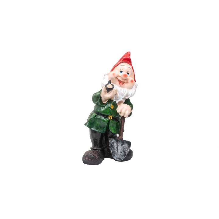Decoratiune ceramica, gradina, model pitic, culoare verde, 35x15 cm, B.S.P. / SL593