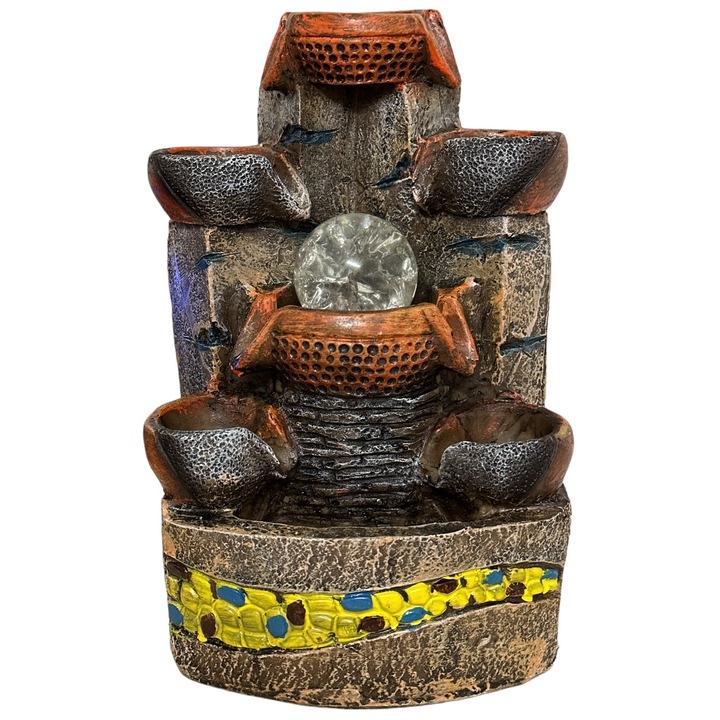 Fantana electrica din rasina cu bila, 25 cm, LX2323