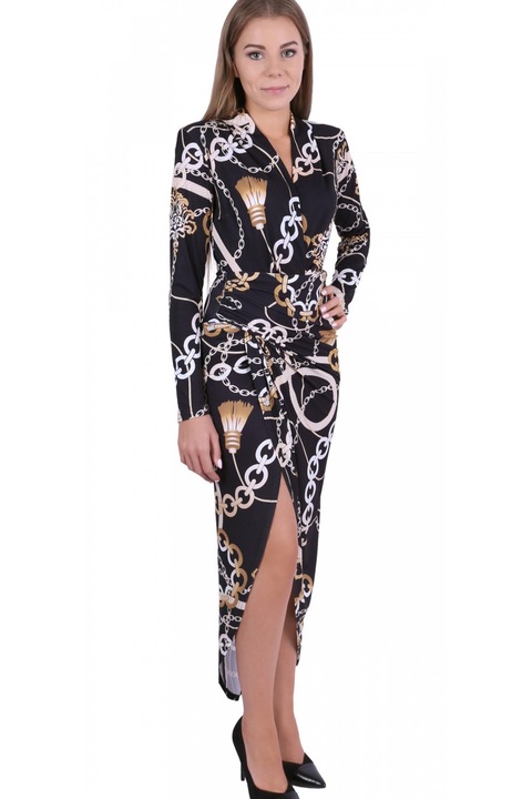 Rochie maxi neagra cu lanturi JOHN ZACK