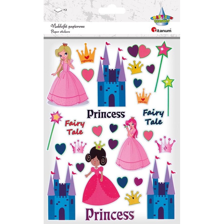 Set de stickere decorative Titanum, 2 planse, 66 stickere, 22x16cm