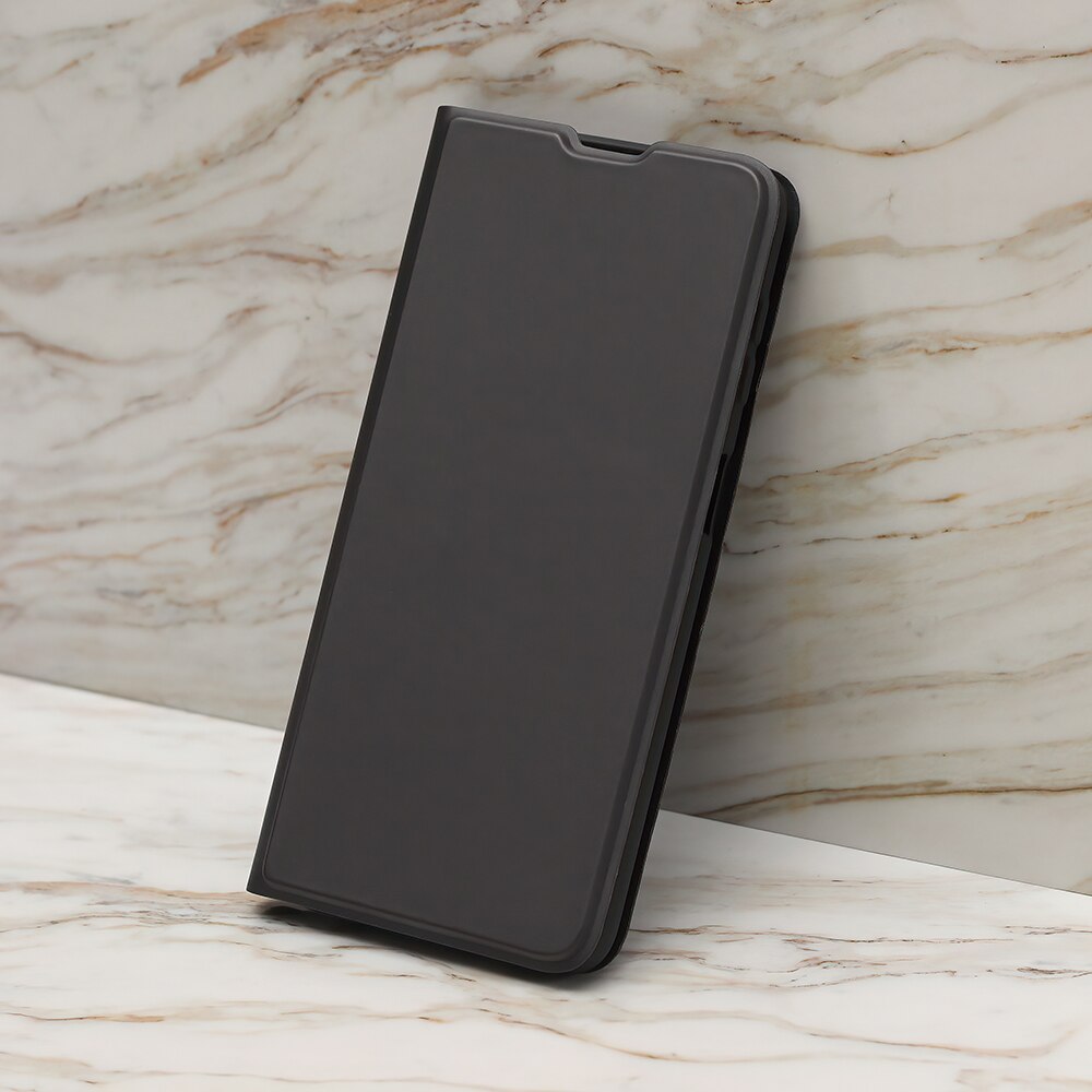 Husa tip carte compatibila cu Oppo Reno 8T 4G G-Tech Flip Soft Book, inchidere magnetica, buzunar card, premium stand, Negru