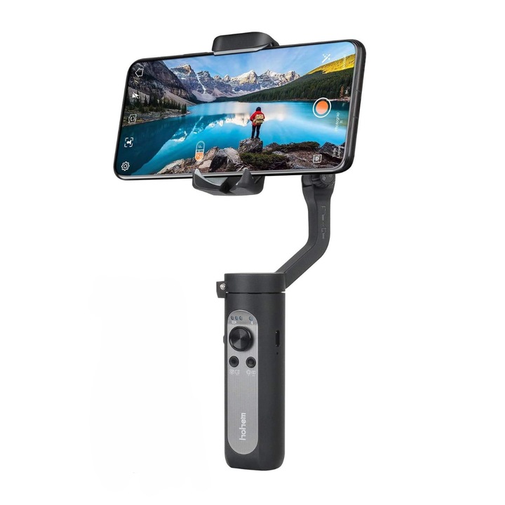 Gimbal стабилизатор на изображението, 3 оси, Upboca, Smart Face Tracking, ySteady V2 Mobile Plus, Bluetooth, статив и дистанционно управление, Регулируем