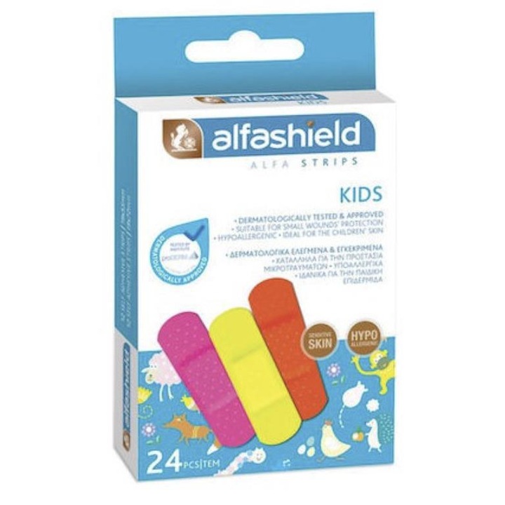 Plasturi pentru copii, 3 culori, Alfashield, 24buc