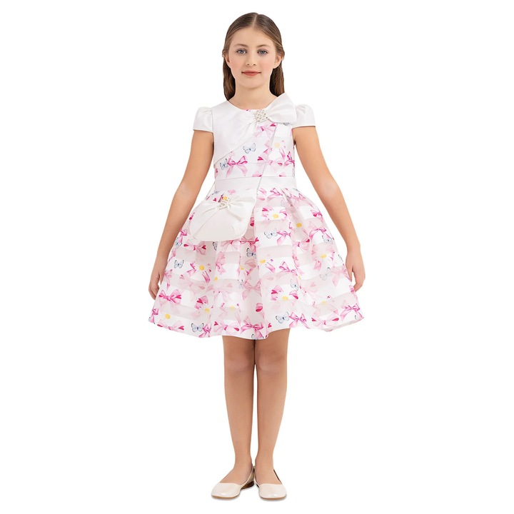 Rochita Eleganta cu Model, Pamina, cu Gentuta Asortata, 33269