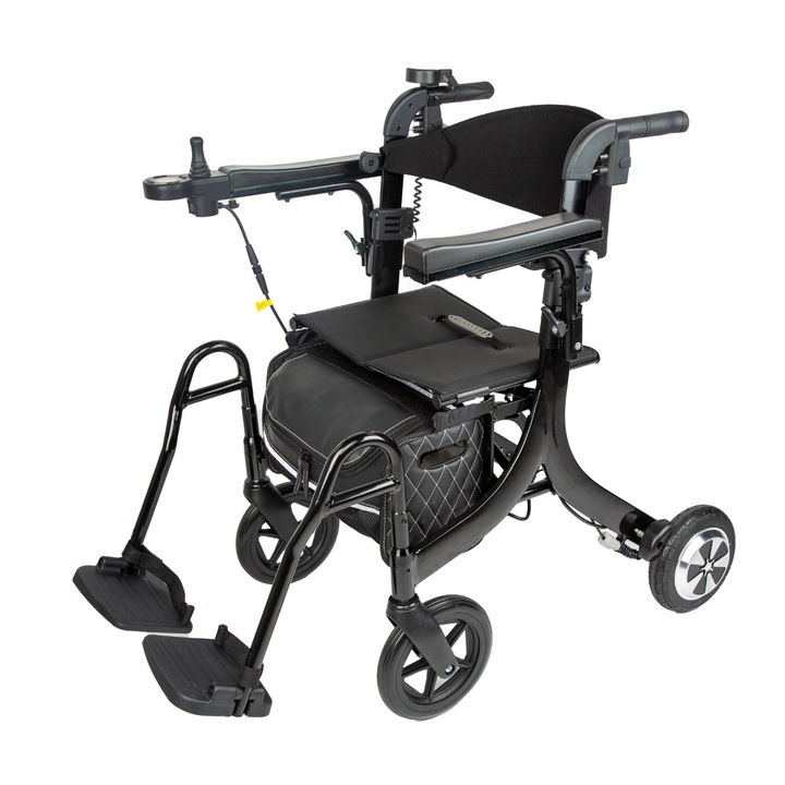 Elektromos összecsukható kerekesszék – Eroute 9000SW 500W, 5 az 1-ben, Walker, Rehabilitációs segédeszköz, Lítium akkumulátor