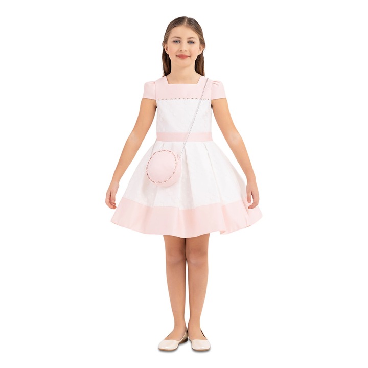 Rochita Eleganta, Pamina - cu Gentuta Asortata, Buline in Relief, 33224, Roz