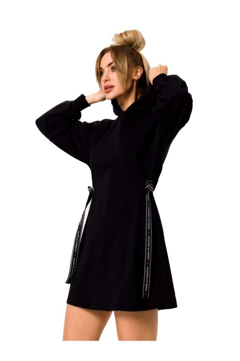 Дамска суичър рокля, Made of Emotion, Estrilla, черна, Черен, 2XL