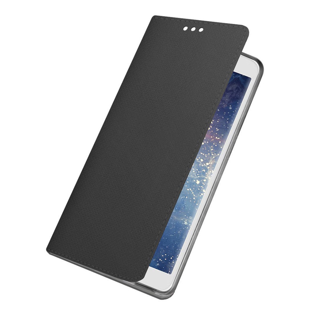 Husa compatibila cu Apple iPhone 12, COMANDO Flip Magnet, Piele ecologica, Tip carte portofel, Protectie completa, Aderenta sigura, Negru
