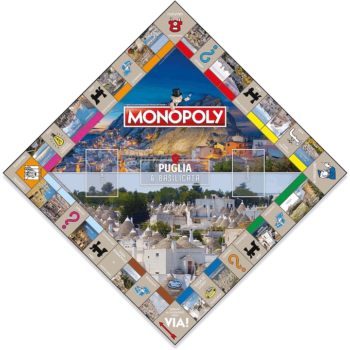 Joc de familie, Monopoly Cele mai frumoase sate din Italia editia Puglia & Basilicata, editie italiana, de la 8 ani +